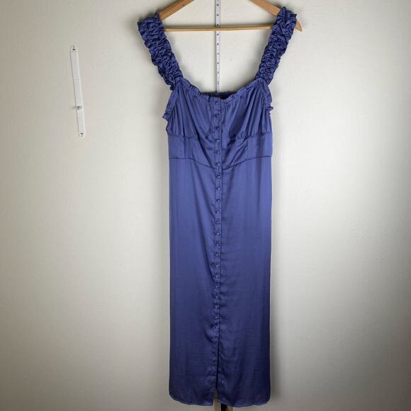 Free People Scorpio Shine Midi Dress Size Large Blue Lilac - Picture 7 of 14